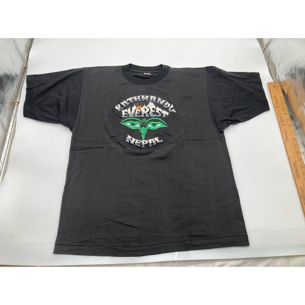 Vintage Kathmandu Mt. Everest Nepal Single Stitch T Shirt-Sz.44 Ti Tex e